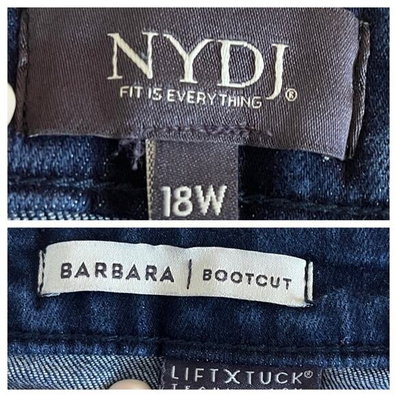 NYDJ Barbara Bootcut Crop Jeans Mid Rise Dark Wash Slimming Women’s Size 18W - Picture 5 of 6
